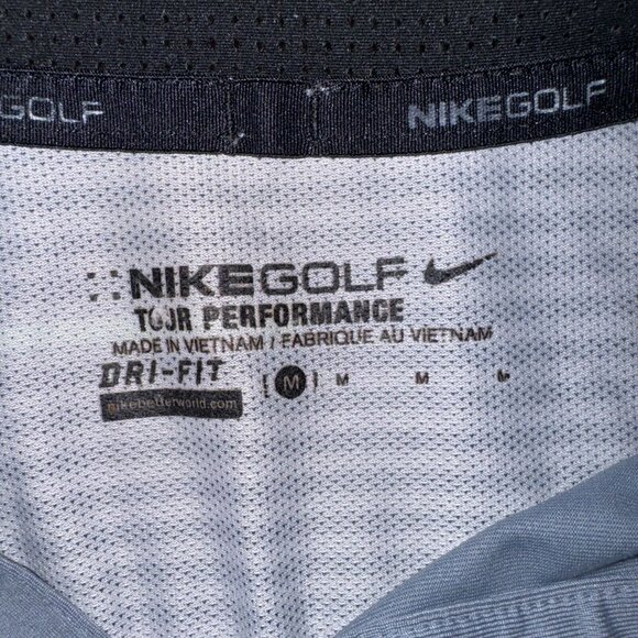Nike Golf Polo‎ Mens Medium Tour Performance Dri Fit Blue Striped Outdoor Casual - Picture 4 of 12